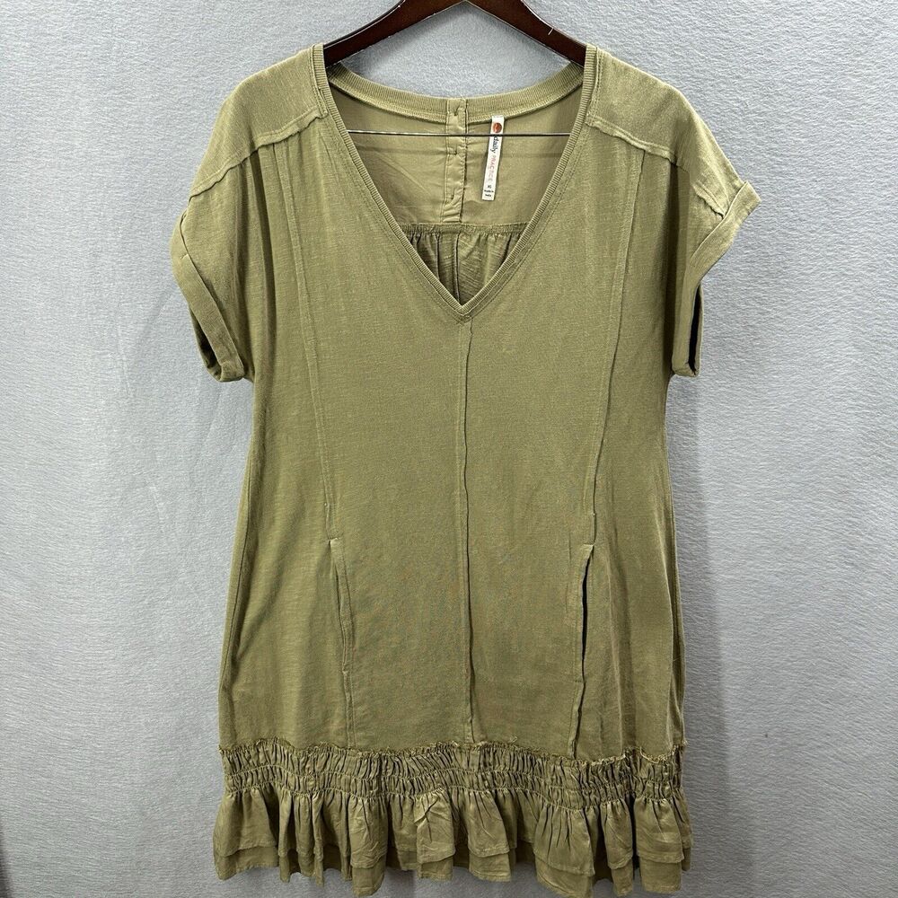Daily Practice by Anthropologie Smock Dress Womens XS Cotton Ruffle Boho Cottage